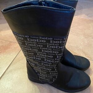 Bebe Girl's Boots-Mid-Calf Riding Boots Black Sz 3